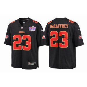 Christian McCaffrey 49ers Black Jersey 3XL Nike Super Bowl LVIII Patch